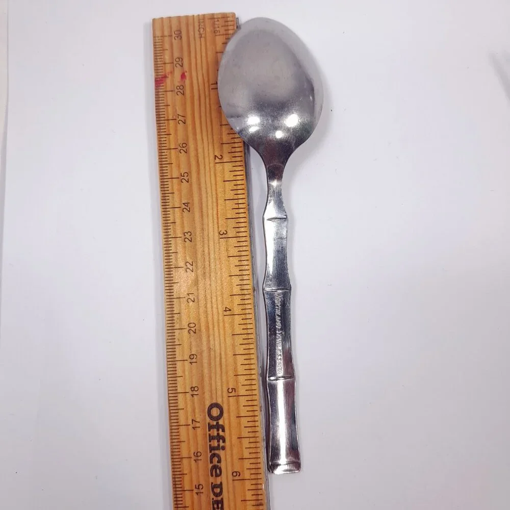 Vintage Oneida Northland Sumatra Bamboo serving spoons‎ fork stainless Korea